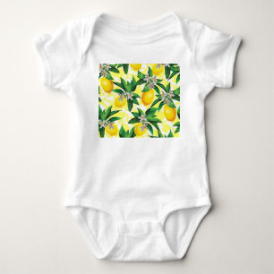 Body Para Bebê Lemon Fantasy: Padrão Floral Criativo
