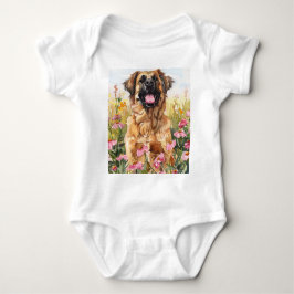 Body Para Bebê Leonberger Watercolor Baby Bodysuit