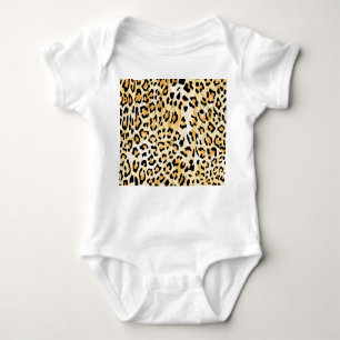Body Para Bebê Leopardo amarelo, desenhado à mão.