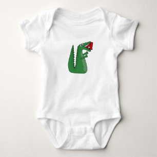 Body Para Bebê Letra A Alligator Baby Bodycase. Cute Animal Alp