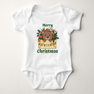 Body Para Bebê Letra Bear Natal Ursos de Inverno