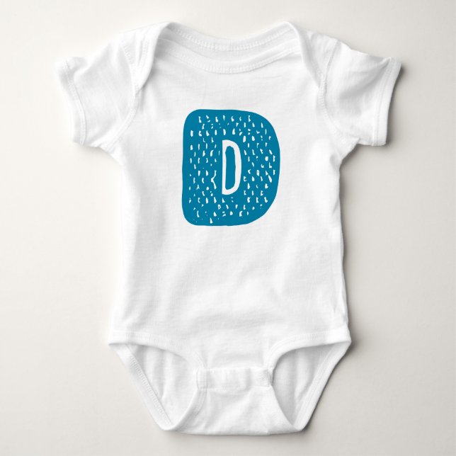Body Para Bebê Letra D Design. (Frente)