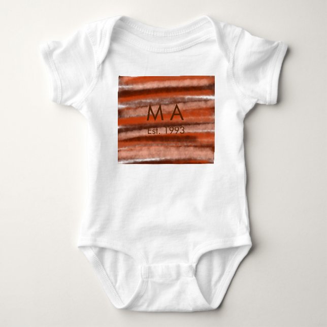 Body Para Bebê Letra de nome boho rústico marrom adicionar texto  (Frente)