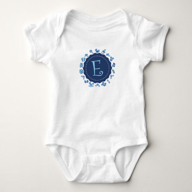 Body Para Bebê Letra personalizável "E" (Frente)