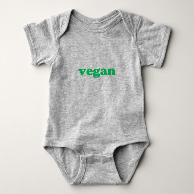 Body Para Bebê Letras verdes "vegan" (Frente)