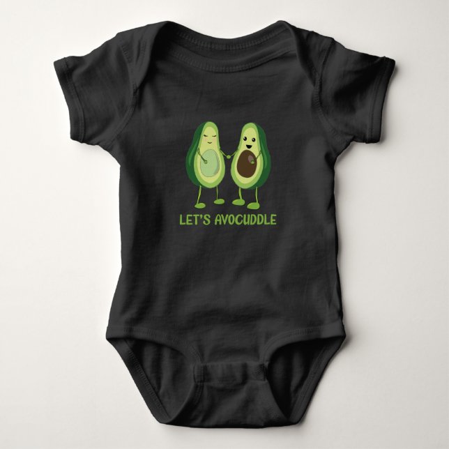 Body Para Bebê Let's Avocuddle - Funny Avocado Pun (Frente)