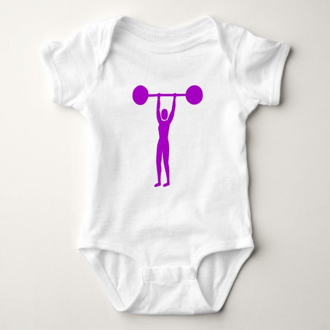 Body Para Bebê Levantamento de Peso 02 - Roxo (Frente)