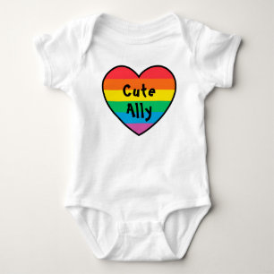Body Para Bebê LGBT - Ally Rainbow Pride Heart Pride Baby