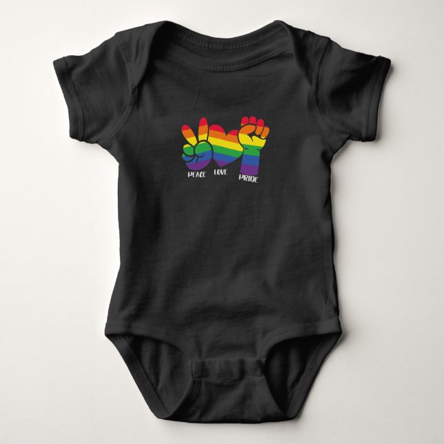 Body Para Bebê LGBT Orgulho gay Mês Paz (Frente)
