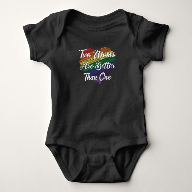 Body Para Bebê LGBTQ Mãe Mãe Lésbica Casamento gay Gay (Frente)