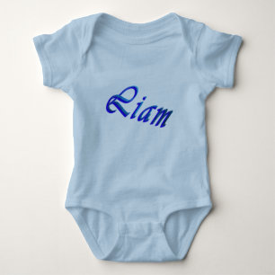 Body Para Bebê Liam, Nome, Meninos Azul Bebê Roupa