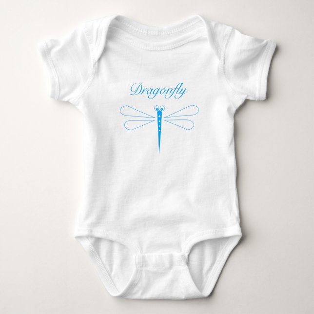 Body Para Bebê Libélula - Bodysuit branco do jérsei do bebê (Frente)