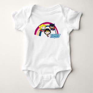 Body Para Bebê Liga da Justiça Chibi - Arco-Íris