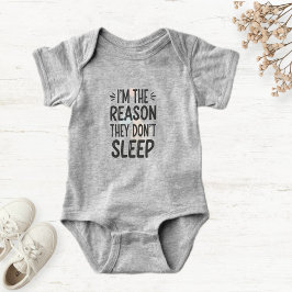 Body Para Bebê Light Gray Baby Bodysuit with Funny Phrase 