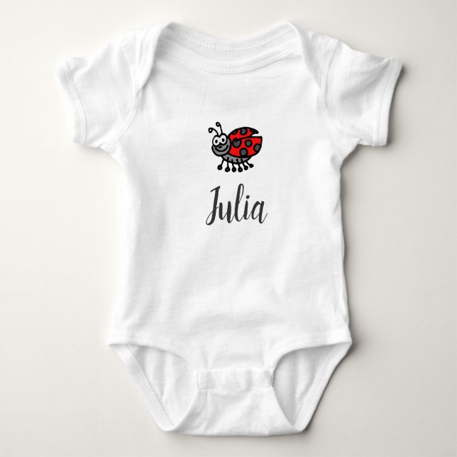 Body Para Bebê Lil' Ladybug "O nome do seu filho aqui" personaliz (Frente)