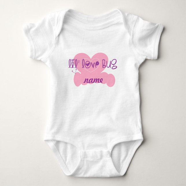 Body Para Bebê Lil love inseto: personalize w/name (Frente)