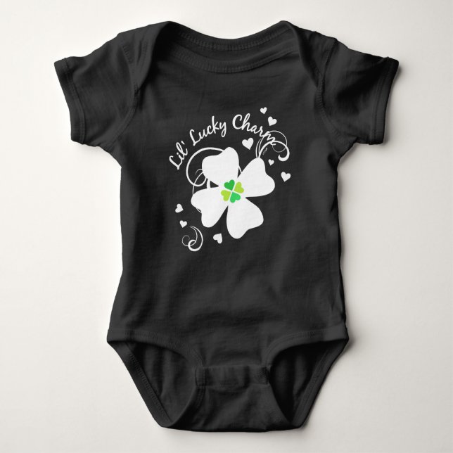 Body Para Bebê Lil' Lucky Charm Four Leaf Clover (Frente)