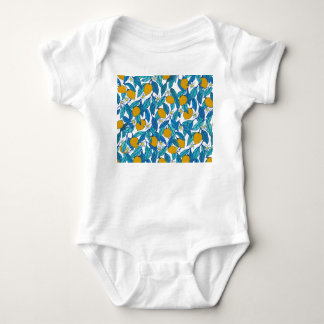 Body Para Bebê Limão Sangrento: Design Floral de Aquarela.