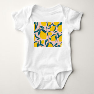 Body Para Bebê Limões gráficos ilustrados: padrão uniforme cor-de