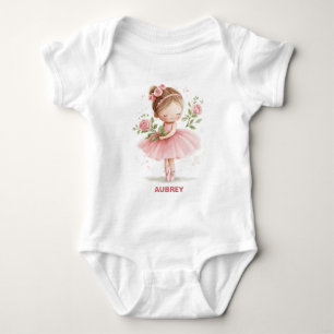 Body Para Bebê Linda Bailarina Rosa Pastel