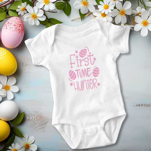Body Para Bebê Linda Caça ao Ovo de Páscoa pela Primeira Vez (Cute Easter First Time Egg Hunter Baby Bodysuit)