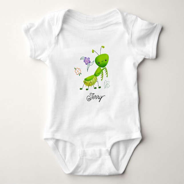 Body Para Bebê Linda Pequena Louva-a-Deus (Frente)