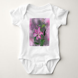 Body Para Bebê Linda pintura roxa de flor roxa pintada de flor mi