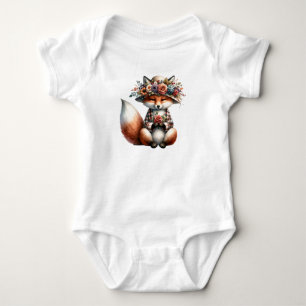 Body Para Bebê Linda Raposa Floral