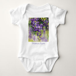 Body Para Bebê Lindas Flores De Wisteria Em Aquarela