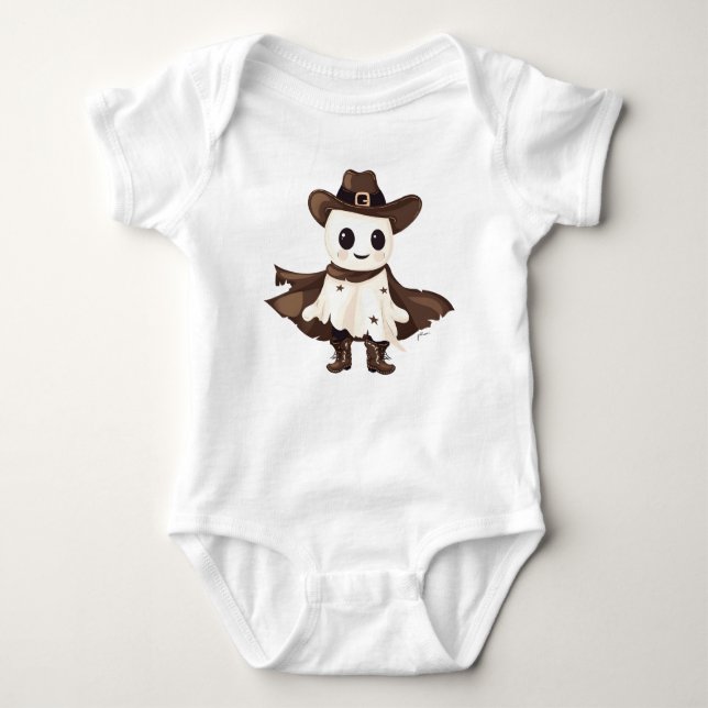 Body Para Bebê Lindinha de Esqueleto de Cowboy (Frente)