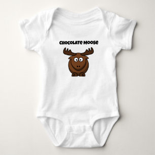 Body Para Bebê Lindo Alce de Chocolate, Cartoon de Punho de Sobre