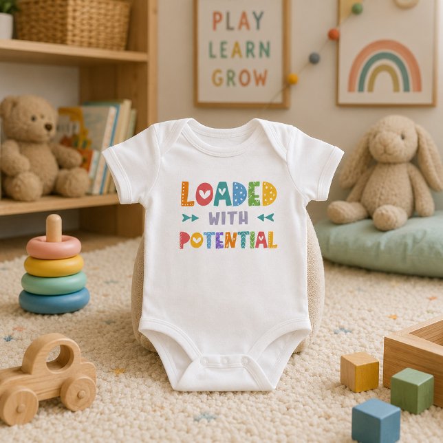 Body Para Bebê Lindo Brilhante Cheio de Potencial Neutro em Gêner (Criador carregado)