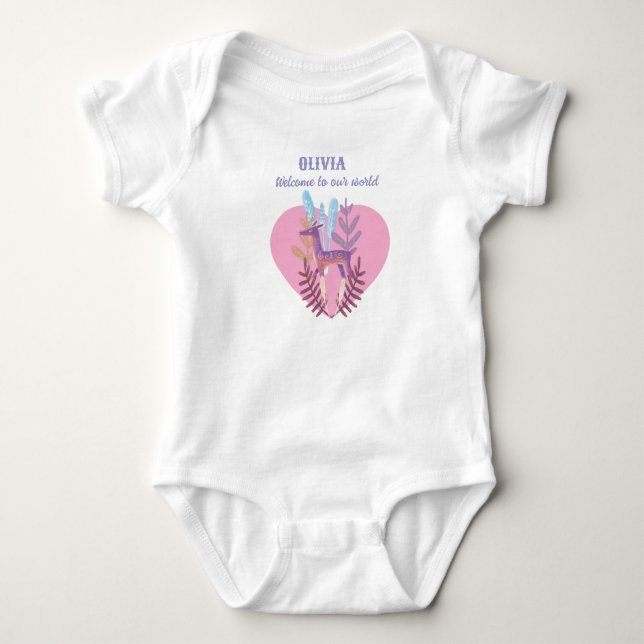 Body Para Bebê lindo cervo personalizado (Frente)