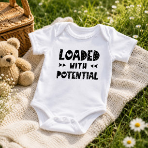 Body Para Bebê Lindo Cheio de Potencial Divertido Neutro em Gêner