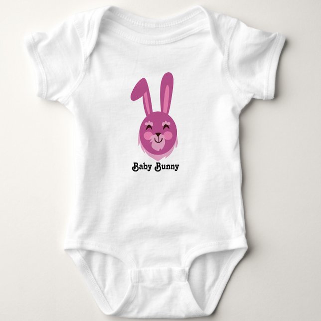Body Para Bebê Lindo Coelho Você Pode Alterar Cores & Texto (Criador carregado)