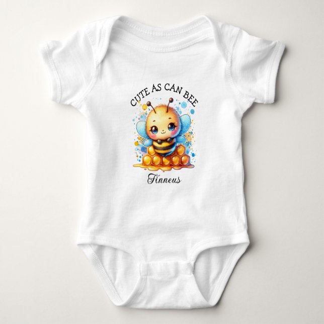 Body Para Bebê Lindo como pode ser uma Abelha | Bebê menino abelh (Frente)