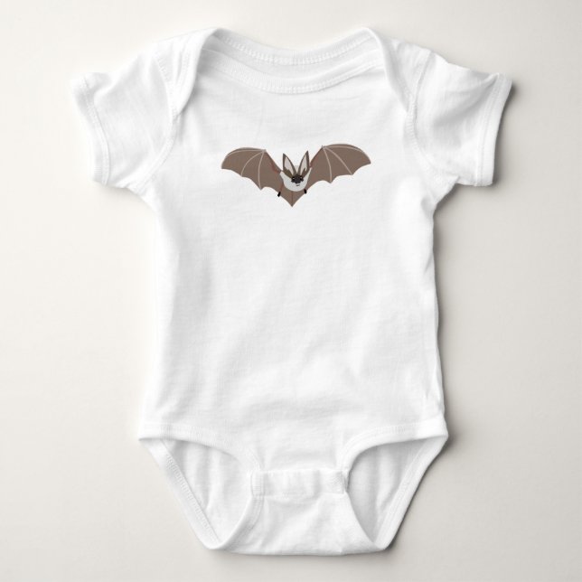 Body Para Bebê Lindo desenho de morcego. macacão de bebê (Frente)