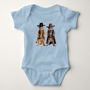 Body Para Bebê Lindo Gatinho Tabby Cowboy