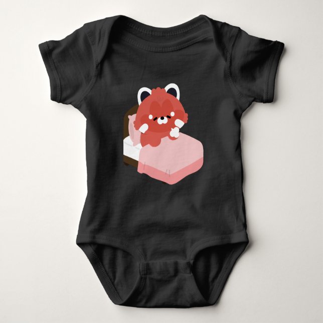 Body Para Bebê Lindo Panda Vermelho Cansado (Frente)