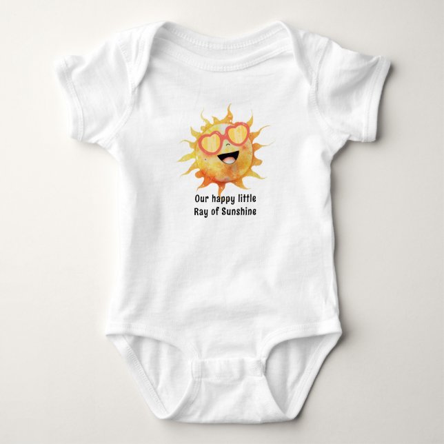 Body Para Bebê Lindo Pequeno Raio de Sol Encantador Personalizado (Frente)