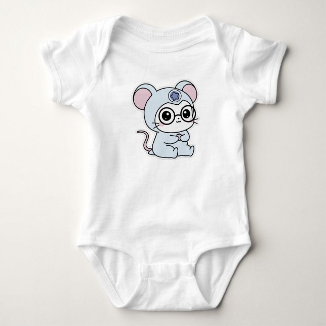 Body Para Bebê Lindo ratinho adorável (Frente)