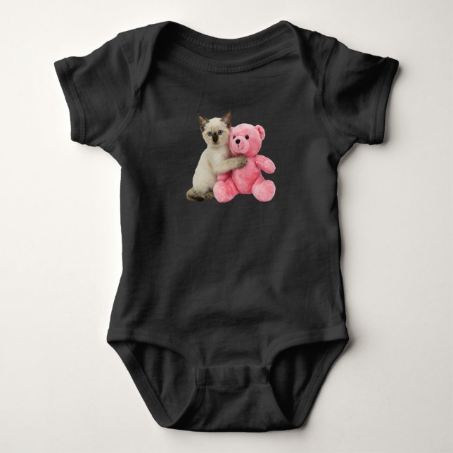 Body Para Bebê Lindo Siamês Teddy Bear  (Frente)