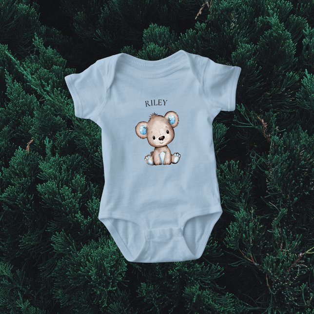 Body Para Bebê Lindo Urso Pardo Monogramado (Criador carregado)