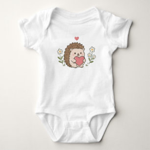 Body Para Bebê Lindoouriço Cachorro-quente Kawaii Segurando Flor