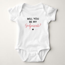 Body Para Bebê Lindos Pink Você Será Meu Padrinho