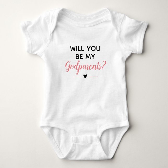 Body Para Bebê Lindos Pink Você Será Meu Padrinho (Frente)