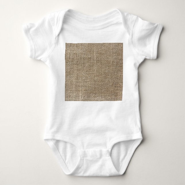 Body Para Bebê Linen Bruto: Tecido natural texturizado. (Frente)