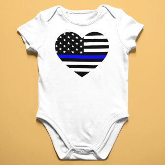 Body Para Bebê Linha Azul Fino - Bandeira Americana