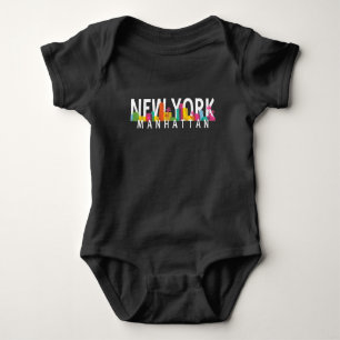 Body Para Bebê Linha do horizonte de New York Manhattan com palma