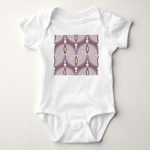 Body Para Bebê Linhas onduladas: Vintage geométrica sem costura.